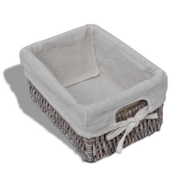 vidaXL Struttura Stoccaggio in Legno con 3 Cestini Intrecciati Marrone