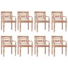 vidaXL Sedie Batavia 8 pz in Legno Massello di Teak Bianco Slavato