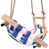 vidaXL Altalena per Bambini con Cintura di Sicurezza Cotone Legno Blu