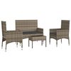 vidaXL Set Divani da Giardino 4 pz con Cuscini in Polyrattan Grigio