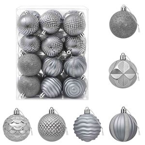 vidaXL Set di Palline di Natale 36 pz Grigio 6 cm Polistirolo