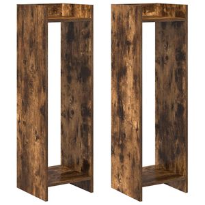 vidaXL Supporto per piante Quercia Affumicata 30 x 30 x 100 cm