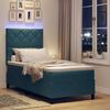 vidaXL Letto a Sorgente LED con testiera Blu Scuro 90 x 190 cm Velluto