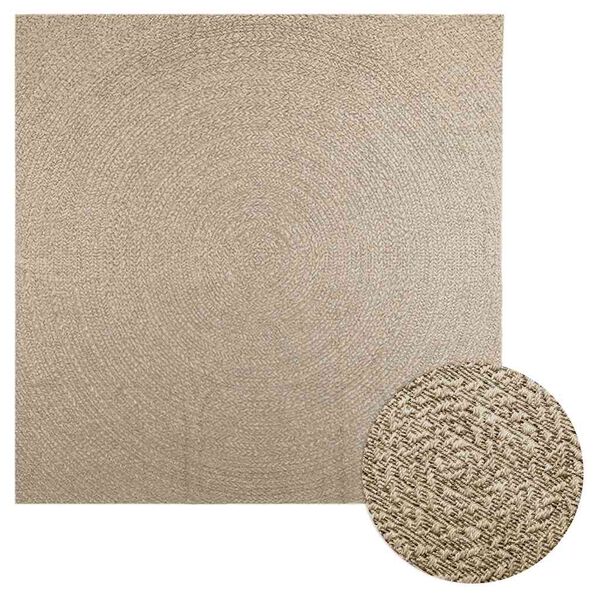 vidaXL Tappeto ZIZUR Beige 240x240 cm Aspetto Iuta Interni ed Esterni