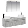 vidaXL Set di Armadi da Bagno 4 pcs Grigio Cemento 100 x 14,5 x 70 cm
