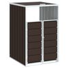 vidaXL Copribidone Ruote Bidone Singolo Marrone 72x81x115 cm Acciaio