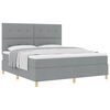 vidaXL Letto a molle con testiera Grigio chiaro 180 x 200 cm Tessuto
