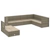 vidaXL Set Divani da Giardino 8 pz con Cuscini in Polyrattan Grigio
