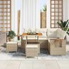 vidaXL Set Divano da Giardino 9 pcs Beige e Crema polyrattan