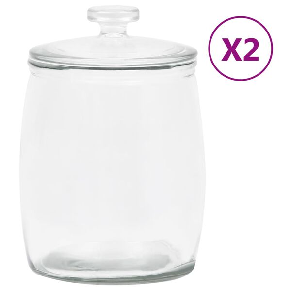 vidaXL Barattoli di Vetro con Coperchio 2 pz 8000 ml