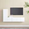 vidaXL Set Mobili Porta TV 3 pz Bianco in Legno Multistrato