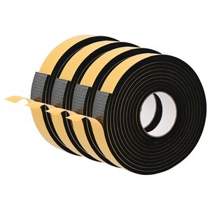 vidaXL Nastro adesivo in schiuma 4 pz Nero 40mm x 5m Schiuma CR