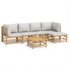 vidaXL Set Salotto da Giardino 6pz con Cuscini Grigio Chiaro Bamb&ugrave;