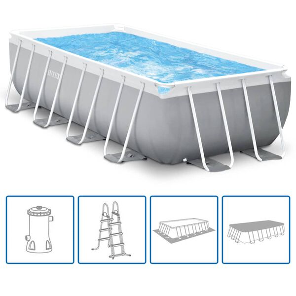 Intex Set Piscina Prism Frame Rettangolare 488x244x107cm 26792GN