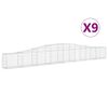 vidaXL Cesti Gabbioni ad Arco 9 pz 400x30x40/60 cm Ferro Zincato