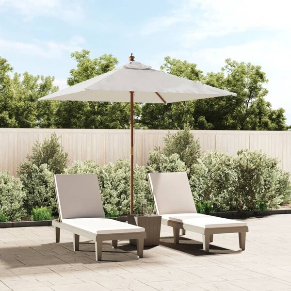 vidaXL Ombrellone da Giardino con Palo in Legno Sabbia 198x198x231 cm