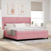 vidaXL Letto a molle con materasso Rosa 200 x 200 cm Velluto