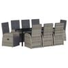 vidaXL Set da Pranzo per Giardino 9 pz Grigio polyrattan
