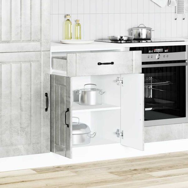 vidaXL Base da Cucina Lucca Grigio Cemento in Legno Multistrato