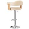 vidaXL Sgabelli da Bar 2 pz Crema in Legno Curvo e Similpelle