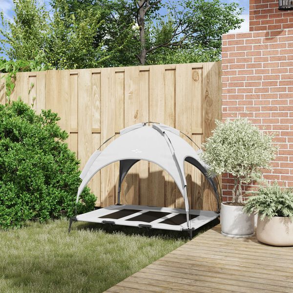 vidaXL Letto per Cani Grigio Argento 122 x 93 x 106,5 cm Acciaio