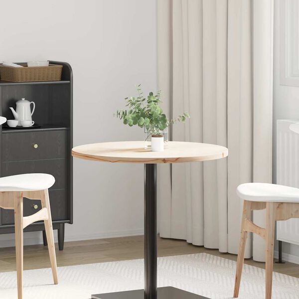 vidaXL Piano Tavolo &Oslash;70x2,5 cm in Legno Massello di Pino