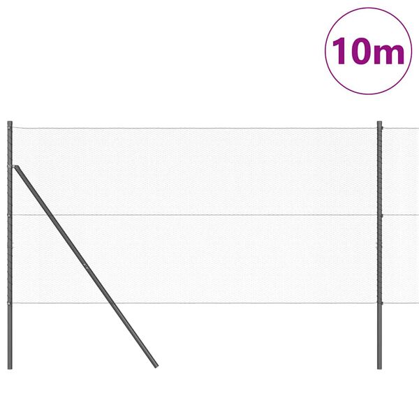 vidaXL Palo della recinzione Grigio 10 x 1,4 m (rete 13 mm)