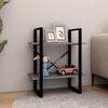 vidaXL Libreria a 2 Ripiani Grigia 60x30x70 cm in Massello di Pino