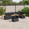 vidaXL Set Divani da Giardino con Cuscini 7pz Nero Polyrattan
