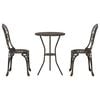 vidaXL Set Bistro da Giardino 3 pcs Bronzo Alluminio