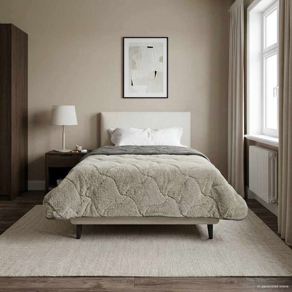 vidaXL Duvet Invernale Trapuntato Grigio chiaro 135 x 200 cm