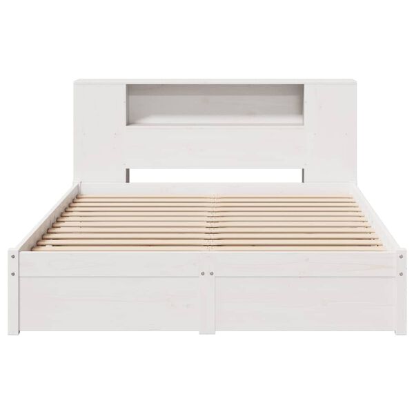 vidaXL Letto Libreria senza Materasso Bianco 140x190 cm Legno di Pino