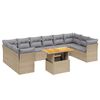 vidaXL Set Divani da Giardino 11 pz con Cuscini Beige in Polyrattan