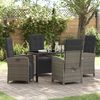 vidaXL Set da Pranzo per Giardino con cuscino 5 pcs Grigio polyrattan