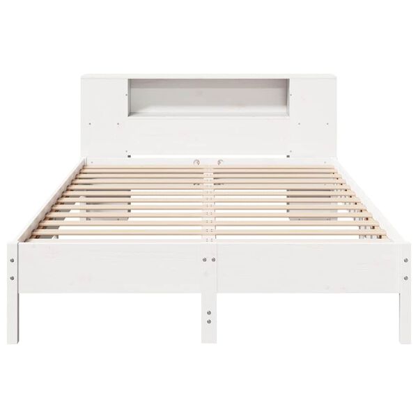 vidaXL Letto Libreria senza Materasso Bianco 120x190 cm Legno di Pino