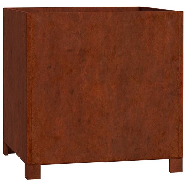 vidaXL Fioriera con Gambe Ruggine 50x50x50 cm Acciaio Corten