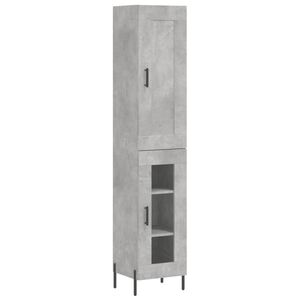 vidaXL Credenza Grigio Cemento 34,5x34x180 cm in Legno Multistrato