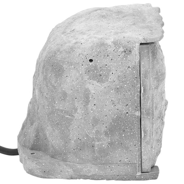 vidaXL Presa Esterno Picchetto Luce Sensore 4Vie Grigio Effetto Pietra