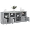 vidaXL Credenza con Luci LED Grigio Cemento 163x37x67 cm