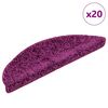 vidaXL Tappetini per scale 20 pz 56x17x3 cm Viola Semicircolari
