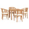 vidaXL Set da Pranzo da Giardino 5 pz con Cuscini in Massello di Teak