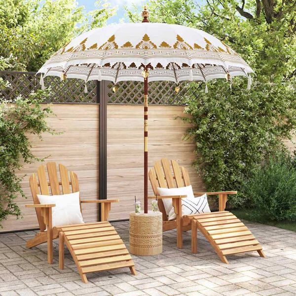 vidaXL Parasol Balinese 260 2 pcs Crema Cotone e legno massello