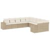 vidaXL Set Divano da Giardino 10 pz con Cuscini Beige in Polyrattan