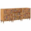 vidaXL Credenza 3 pz 60 x 33,5 x 75 cm Legno di mango massello