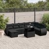 vidaXL Set Divani da Giardino 9 pz con Cuscini Nero in Polyrattan