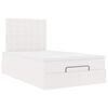 vidaXL Struttura Letto Pouf con Materasso Bianco 120x200 cm Similpelle