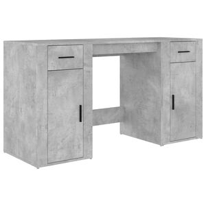vidaXL Scrivania con Armadietto Grigio Cemento in Legno Multistrato
