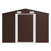 vidaXL Casetta da Giardino 257x392x181 cm in Metallo Marrone