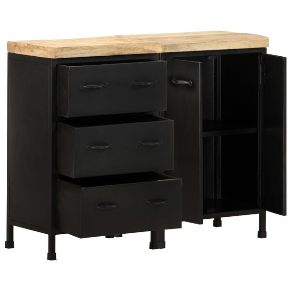 vidaXL Credenza con 3 Cassetti e 2 Ante in Massello di Mango Grezzo