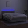 vidaXL Letto a Molle Materasso e LED Grigio Chiaro 140x190 cm Tessuto